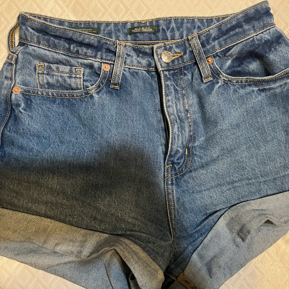 Blue denim “HAPPY” shorts from Target. Size 4